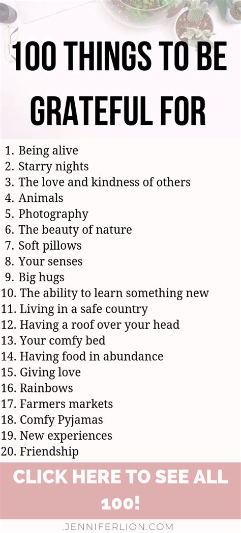 100 Things To Be Grateful For Grateful Quotes Gratitude Quotes