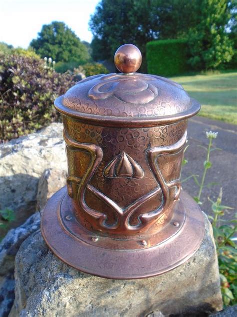 Antiques Atlas Arts Crafts Copper Tobacco Jar With Hearts