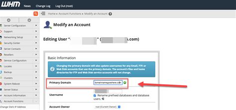 How To Change The Primary Domain In Cpanel F Host Support