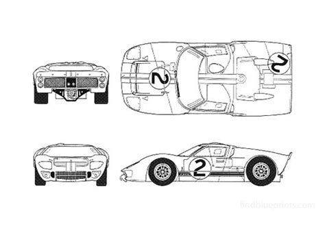 Download drawing Ford GT40 Mk II Le Mans Coupe 1966 in ai pdf png svg ...