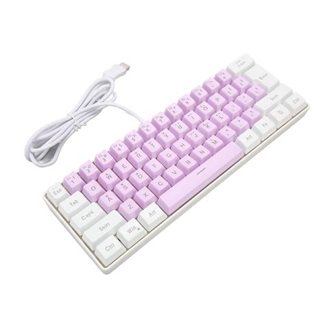 Gaming Keyboard Usb 61 Keys Rgb Backlit Ergonomic Contrast Color Space Saving Wired Keyboard For