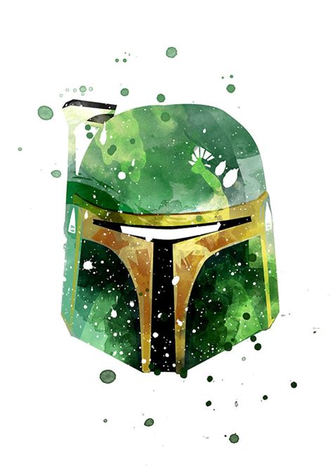 Boba Fett POSTER Boba Fett Watercolor Print Star Wars Etsy