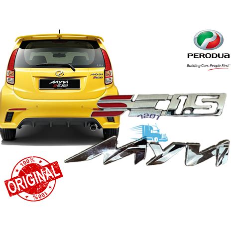 100original Perodua Myvi Logo Myvi Se 15 Abs Rear Chrome Logo