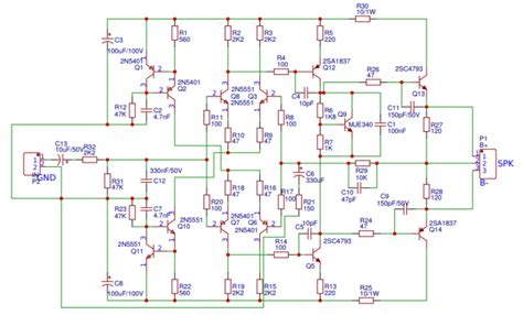 Yiroshi Power Amplifier Circuit Diagram Yiroshi Power Audio Ampli