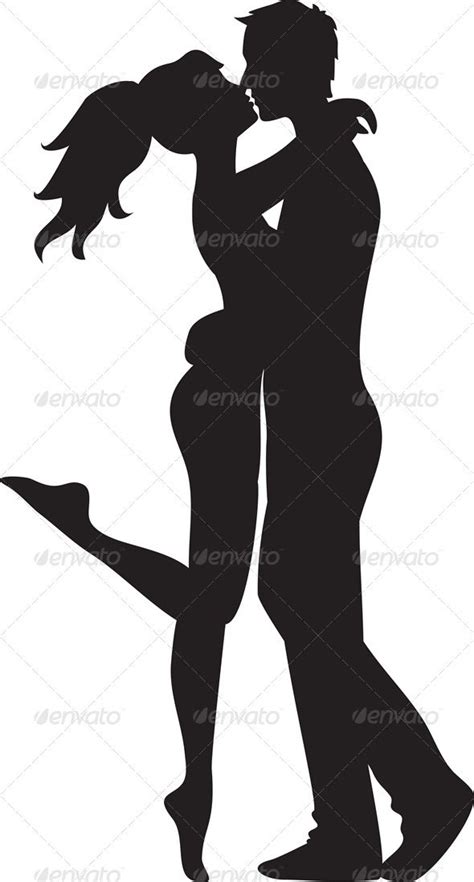 Kissing Silhouette Images To Print Silhouette Of Couple Woman And Man Kissing Eps 8 Vector