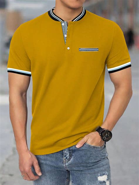 Manfinity Homme Mens Striped Short Sleeve Polo Shirt In 2024 Mens Outfits Mens Fashion Suits