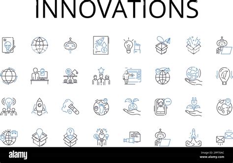 Innovations Line Icons Collection Advancements Progressions