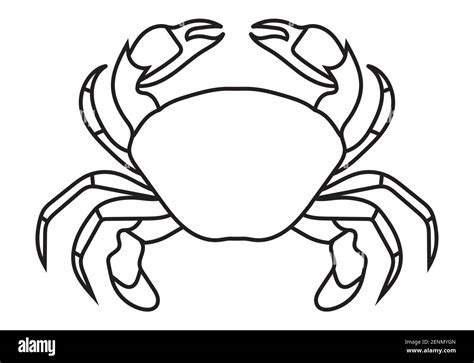 Crab Sea Animals Line Art Icon For Apps Or Website Stock Vector Image