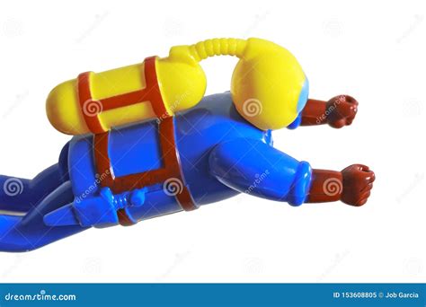 Colorful Scuba Diver Toy On White Background Stock Image - Image of swimwear, competitive: 153608805