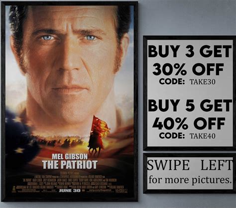 The Patriot Movie/show Poster Wall Art Printed & Shipped - Etsy