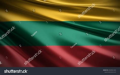 3d Illustration Flag Lithuania Close Waving Stock Illustration