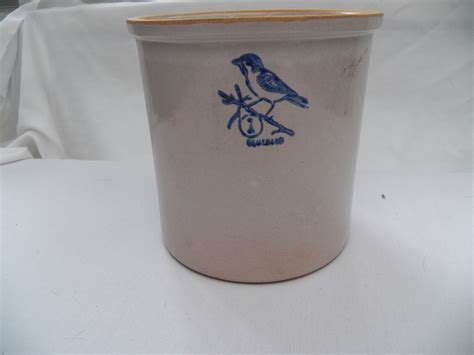 Vintage Bluebird Stoneware Crock Hand Turned 1 Gallon Etsy