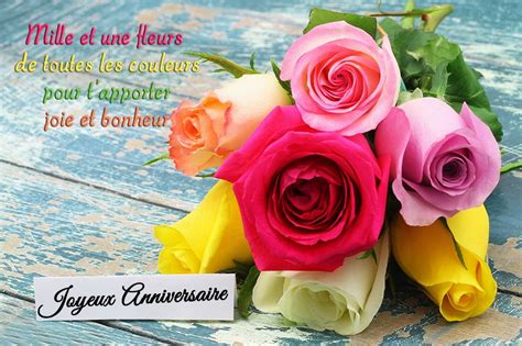 Texte Image Joyeux Anniversaire Avec Des Fleurs