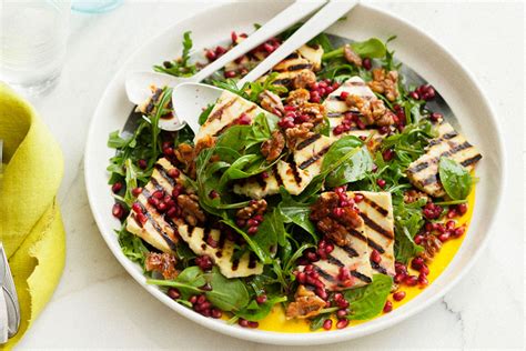 Haloumi Pomegranate And Rocket Salad