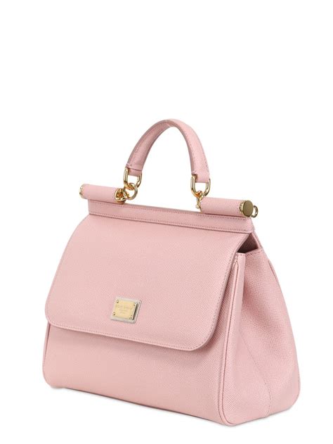 Dolce And Gabbana Medium Sicily Dauphine Leather Bag In Light Rose Pink