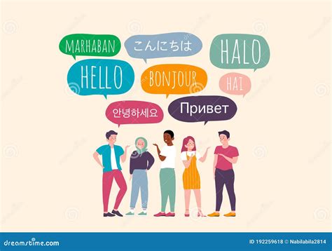 Different Language Speech Bubble Hello Concept Hello In Different