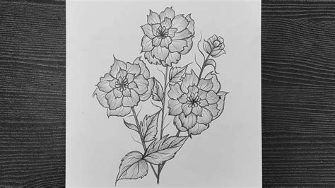 Simple Flower Drawing Beautiful Flower Drawings Simple Flowers