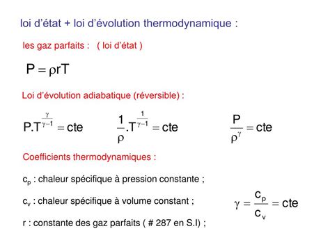 PPT FLUIDE PARFAIT COMPRESSIBLE ECOULEMENT PERMANENT PowerPoint