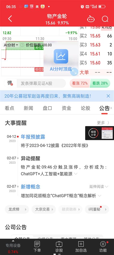 同花顺已经更新了chatgpd概念今天开盘就是抢物产金轮002722股吧东方财富网股吧