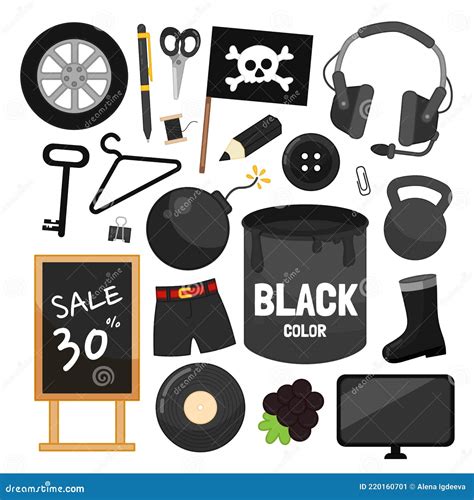 Vector Set Of Black Color Objects Stock Vector Illustration Of Paint