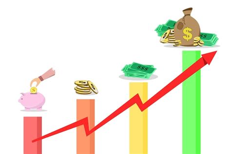 Premium Vector Income Salary Rate Increase Business Chart Graphic