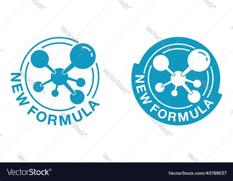 New formula sticker with molecular cell Royalty Free Vector