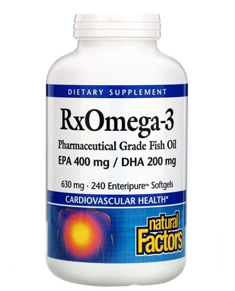 Comprar Rx Omega 3 Factors EPA 400 Mg DHA 200 Mg 240 Softgels Nat