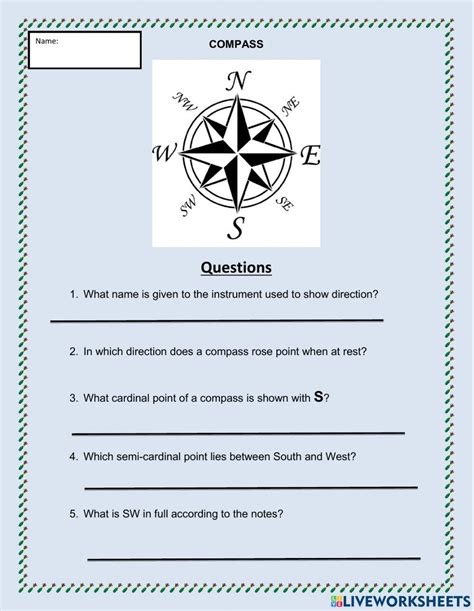 Compass Live Worksheets