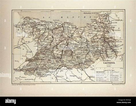 Map of Calvados France Stock Photo - Alamy