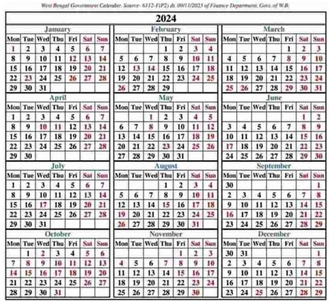 2024 Calendar With West Bengal Holidays Pdf Sela Morgana