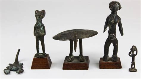 Five Mid 20th C African Bronze Figures