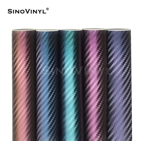 SINOVINYL Purple Blue Car Chameleon Wrap Auto Carbon Fiber Wrapping