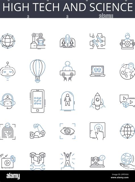 High Tech And Science Line Icons Collection Advanced Technology