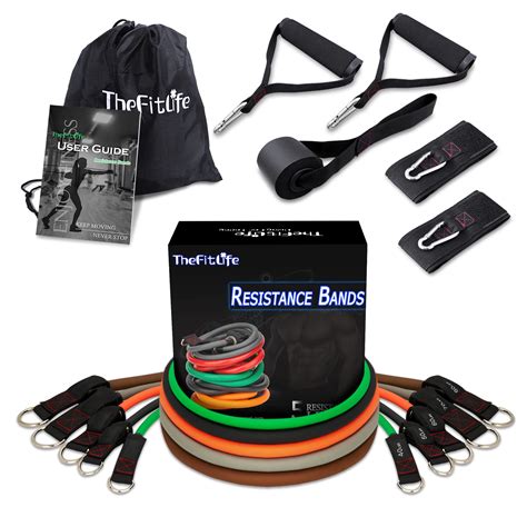 TheFitLife Exercise Resistance Bands - 5 Stackable Fitness Workout