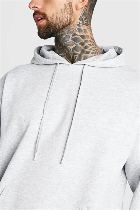 Mens Grey Oversized Hoodie Justyouroutfit