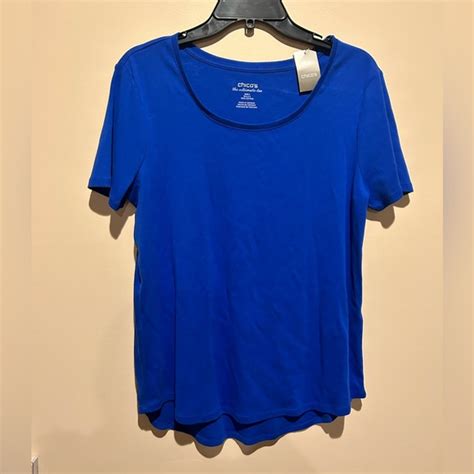 Chico S Tops Nwt Chicos The Ultimate Tee Savannah Majestic Blue Sz