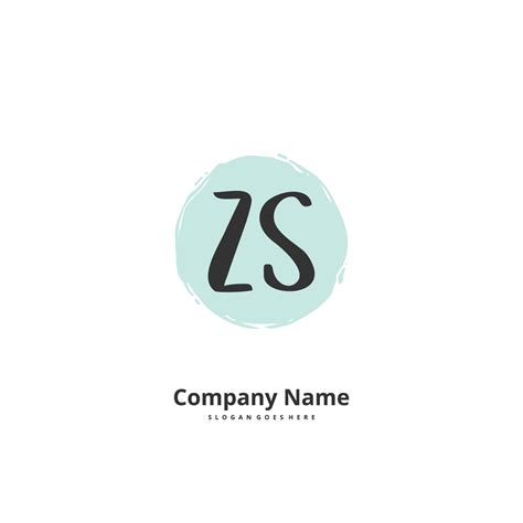 Zs Initial Handwriting And Signature Logo Design With Circle Beautiful