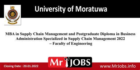 Mba In Supply Chain Management And Postgraduate Diploma In Business