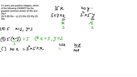 If X And Y Are Positive Integers Which Of The Following Cannot Be Hcf