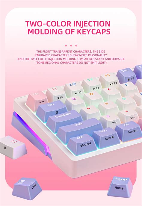 Клавиатура игровая Механическая Проводная, 68 клавиш, RGB-подсветка ...