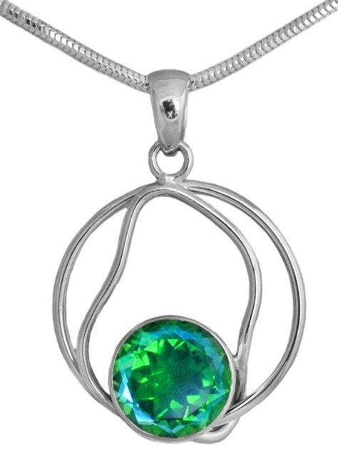 Sterling Silver Siesta Key Watercolor Gemstone Open Pendant Skp615