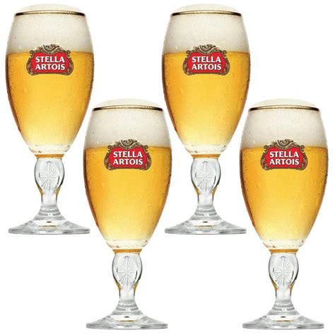 4 Taça De Vidro Cerveja Stella Artois Bar Restaurante 250Ml Submarino