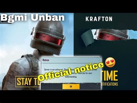 Bgmi Coming Soon Official Notice By Krafton Bgmi Unban Soon