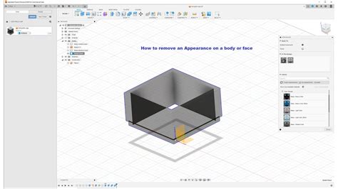 Fusion How To Remove An Appearance Color Or Texture From Body Or