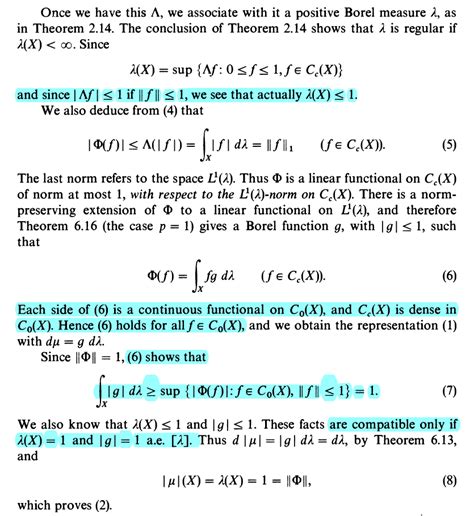 Functional Analysis Questions In The Proof Of Riesz Representation