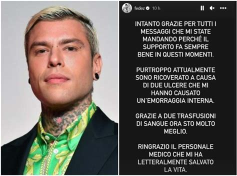 Fedez Ricoverato Il Drammatico Sfogo Un Emorragia Interna Tutta La