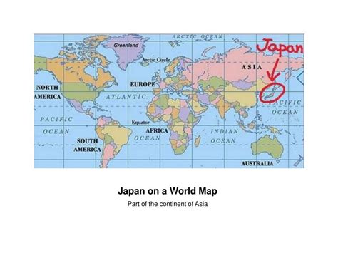 Japan In World Map - World Map Colored Continents