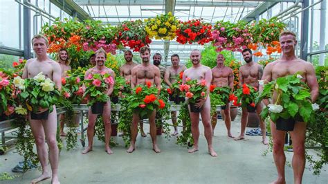 Twelve Naked Guys In A Greenhouse With Flowering Plants Gallery Of Men