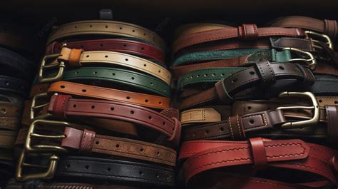 Hundreds Of Different Color Leather Belts Background Picture Of Belts