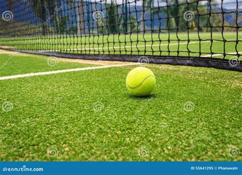 Tennis Court With Tennis Ball Stock Image Image Of Tennis Recreation